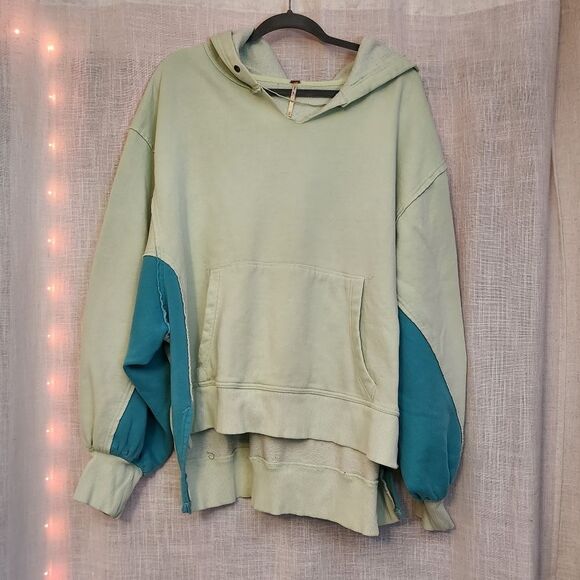 Free People Mint and Teal Hoodie - Picture 1 of 8
